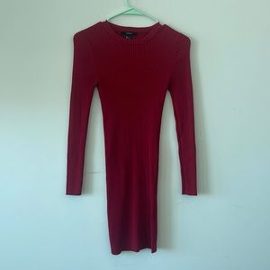 Ribbed bodycon sweater dress